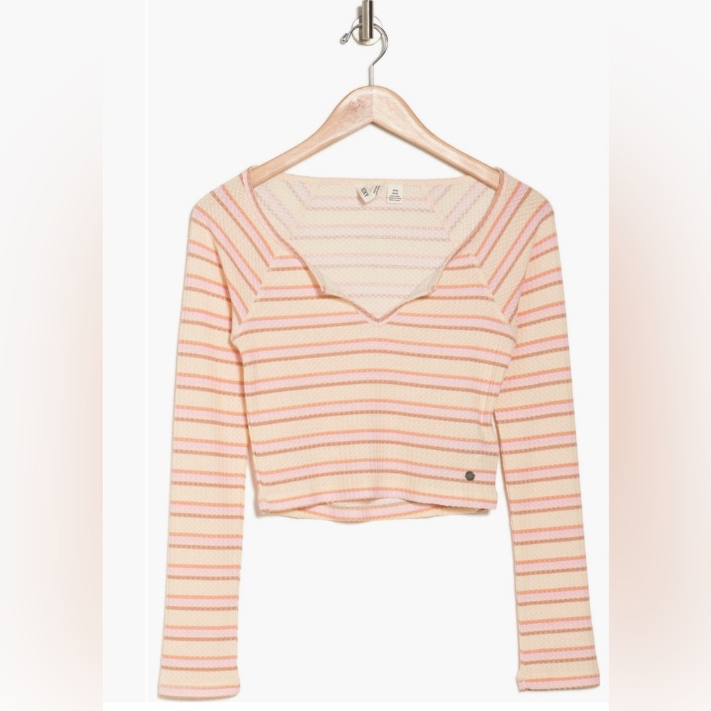 NEW! Roxy Crop Waffle Knit Top - Picture 3 of 9